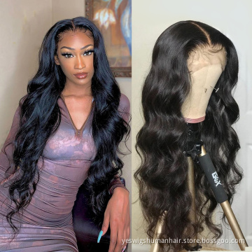Cheap Raw Brazilian Virgin Body Wave Natural Color 100% Human Hair 360 Full Hd Lace Front Wig Lace Frontal Wig For Black Women
